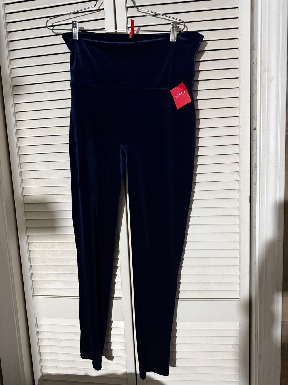 SPANX Velvet High-Waist Leggings - Deep Navy